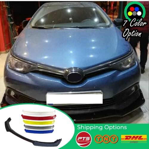 For Toyota Auris Accessories Car Front Bumper Lip 3 pcs Black Diffuser Body Kit Spoiler