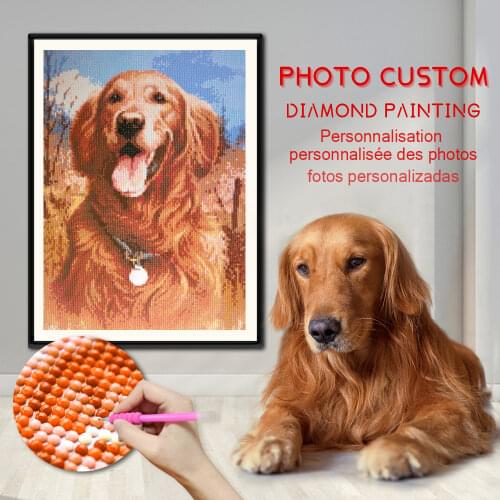 QIZITENG Photo Custom Diamond Embroidery Full Square/Round Crystal Diamond Painting Cross Stitch 5D Diamond Inlaid Birthday Gift