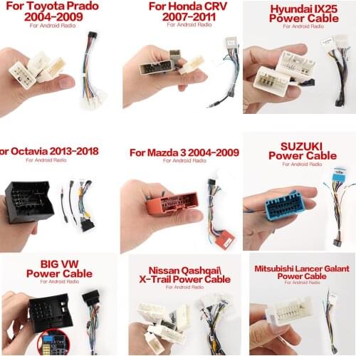 Android radio Car Accessories Wire Wiring Harness Adapter Connector Plug 16Pin universal cable for Focus Kia Nissian Prado Car