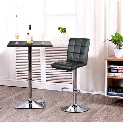 Black Bar Chair Modern Fashion Bar Chairs Soft PU Leather Bar Stool Adjustable High Bar Stool Kitchen Living Room Furniture HWC