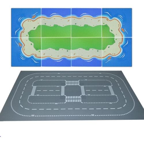 Baseplate City road Street colorful River Sandy Beach Island Seaside Base Plate sets Compatible All Brands bricks