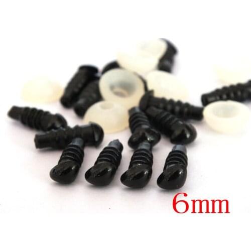 60pcs 6mm black Plastic Safety Triangle Nose Doll Plush Toys Stuffed Animals Making DIY