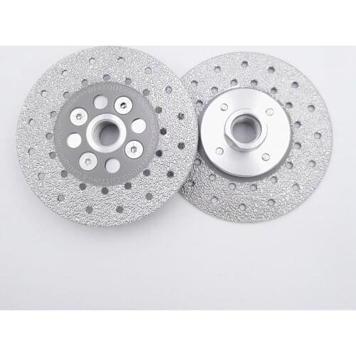 DIATOOL 2pcs Double Sided Vacuum Brazed Diamond Cutting and Grinding Disc With 5/8-11 Flange Premium Quality