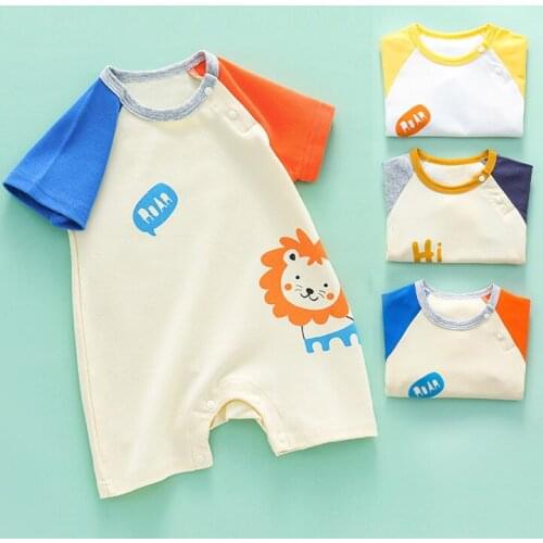 Cotton Baby Romper Short Sleeve Newborn Clothing One Piece Summer Unisex Infantil Clothes Boys Girls Jumpsuit Giraffe Panda Suit