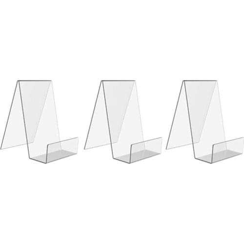 Kili 3 Pcs Acrylic Book Stand,Clear Acrylic Display Stand, Clear Holder for Displaying Pictures,Jewelry,Watch Display Stand