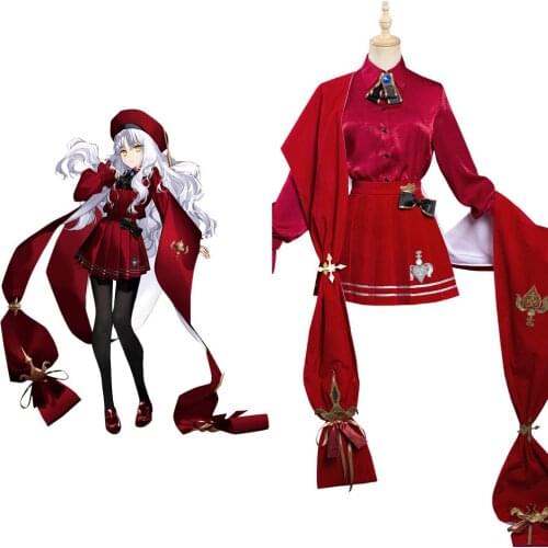 Fate/Grand Order FGO Caren Hortensia Cosplay Costume Red Dress Suit Halloween Carnival Clothing