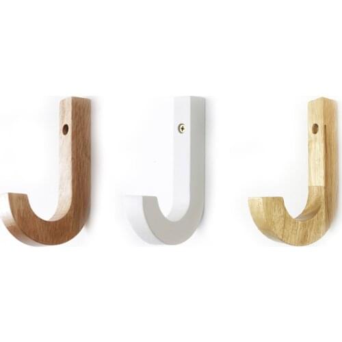 Creative wood coat hooks decorative wall hook minimalist modern bedroom hallway wall mount decorative wall hanging hooks