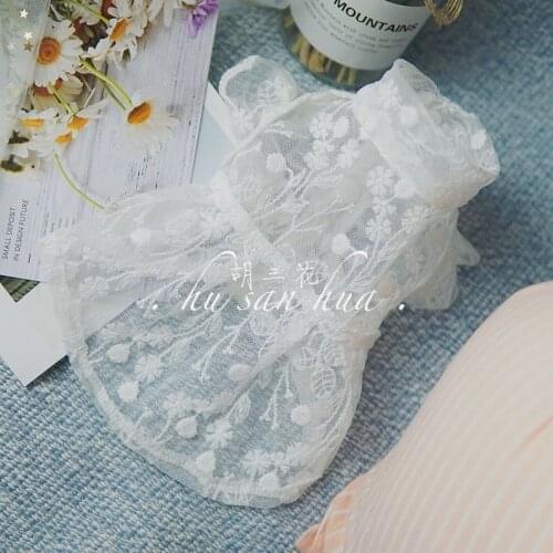 Lace Dress Pet Dog Clothes Sun Protection Skirt Clothing Dogs Costume Cute Breathable Chihuahua Print Summer White Girl Mascotas