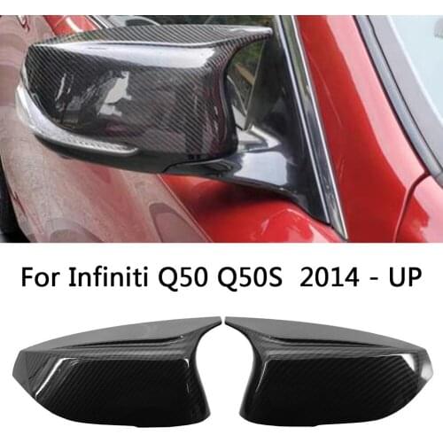 Side Mirror Cover Cap for Infiniti Q50 Q50S Q70 Q60 QX30 1 Pair Carbon Fiber Modified Rearview Mirror Shell Car Accessories