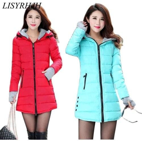 2021 Autumn Winter Womens New Korean Style Slim Warm Casual Hooded Jacket Clothing Casaco Abrigos Casaca Kaban Invierno Mantel