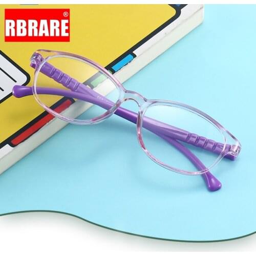 RBRARE Kids Glasses Frame Oval Eyeglasses Frames Clear Anti Blue Light Glasses for Kids Eyewear Child Super Light Glasses Frame