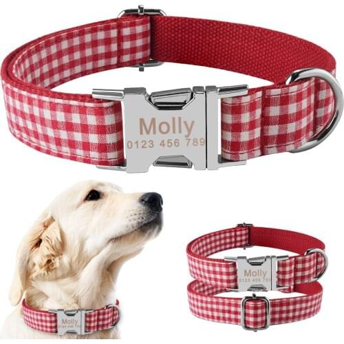 AiruiDog Personalized Dog Collar Samll Medium Large Dogs Custom Engraved Pet ID Name Tag