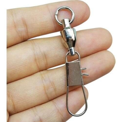 5 pieces Fishing ball bearing swivels interlock snap Saltwater Freshwater bass crappie fishing connector accessories tackle