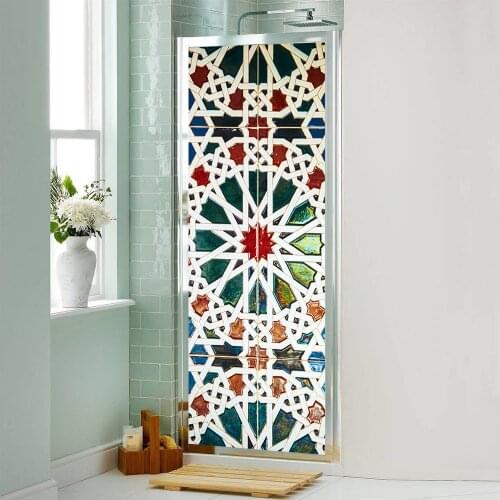 Custom Sizes/77*200cm Kaleidoscop DIY Self Adhesive Door Stickers For Living Room Bedroom Home Decor Waterproof Poster Wallpaper