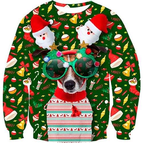 Funny Fake Christmas Sweater Unisex Men Women Ugly Christmas Sweater For Holidays Santa Elf Sweater Autumn Winter Xmas Clothing