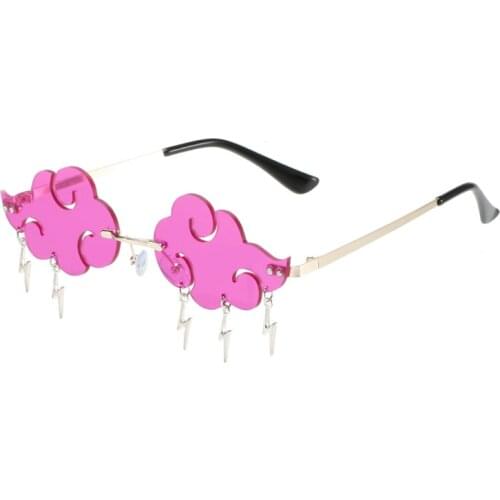 Fashion Rimless Clouds Sunglasses Women Men Luxury Brand Designer Vintage Steampunk Lightning Cool Sun Glasses UV400 Eyewear
