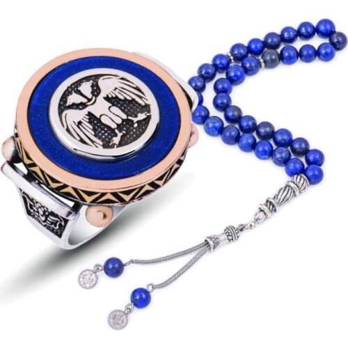 Tevuli 925 Sterling Silver Blue Ebony Double-Headed Eagle Ring