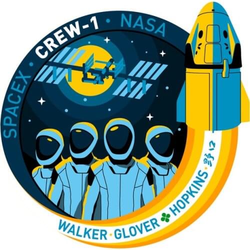 SpaceX Crew 1 Vinyl Sticker - 3 x 3 inches