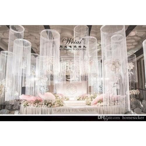 Upscale Design Ceiling Decor Ferris Wheel Hanging Ring With Sagging Line Curtain Hoop Garland for Wedding Party Decoration Props