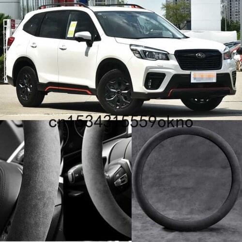Car Steering Wheel Cover For Subaru Forester IMPREZA LEGACY Outback Tribeca WRX Black Alcantara Suede Car Accessories