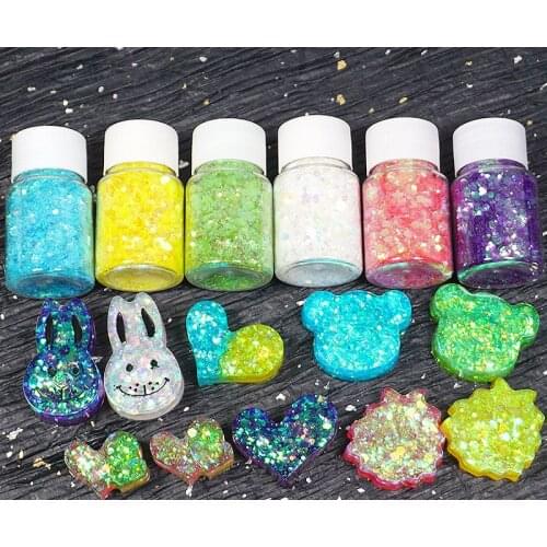 1 Bottle Nail Mica Glitter Sparkly 3D Shiny Glitter Colorful Sequins Nail Art Decoration Kit flash