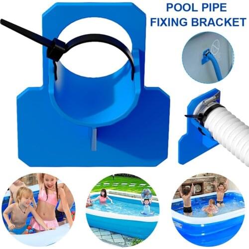 1PC Swimming Pool Pipe Holder Mount with 2pcs Cable ties Supports Pipes 30-37mm Fits for On Intex Pools