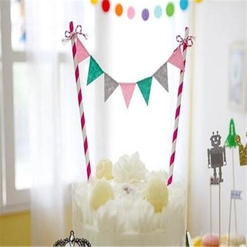 1PC DIY Colorful Cupcake Topper Cake Flags Baby Shower Child Kid Cute Mini Flag Cake Baking Decorative Birthday Party Supplies