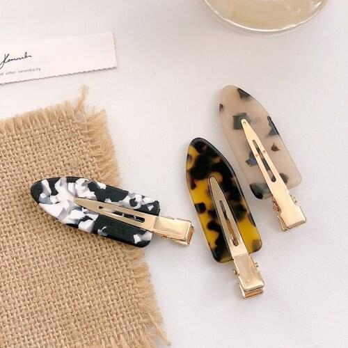 1Pc Leopard Acetate Hair Clips Bangs Seamless Clip Makeup Hair Styling Hair Tools Women Girls Barrettes Hair Accessories