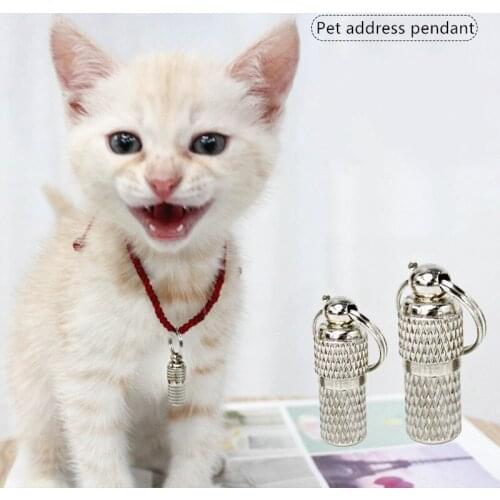 10Pcs Anti Lost Dog Tag Brass Metal Pet Address Hanging Pendants Name Identity Address Label Tube for Dog Cat Puppy Collar