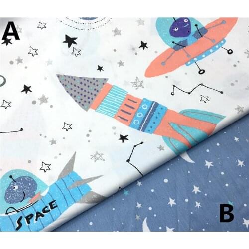 160CMx50CM space star cartoon fabric infant baby bedding linens cotton patchwork fabric tecidos quilting cloth sewing tissue