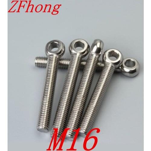 2pcs M16*60/70/80/90/100/120/150/180/200 stainless steel eye bolt stud articulated anchor bolt fasterners length
