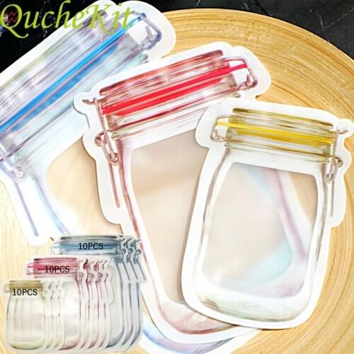 30PCS Mason Bottle Zipper Bags Reusable Mason Jar Seal Fresh Food Sealed Bags Mason Saver Bags Kitchen Storage Container