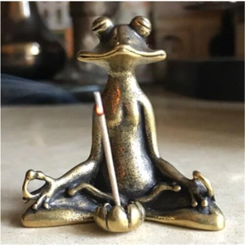 Antique Brass Frog Incense Sticks Copper Incense Burner Holder Ashtray Censer