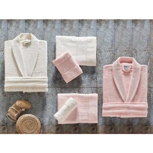 Arliva Bamboo Family Bathrobe Set Powder Cream