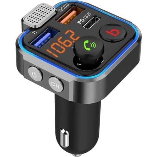 BT23 Dual USB Car Charger with FM Transmitter Bluetooth Car Phone Charger