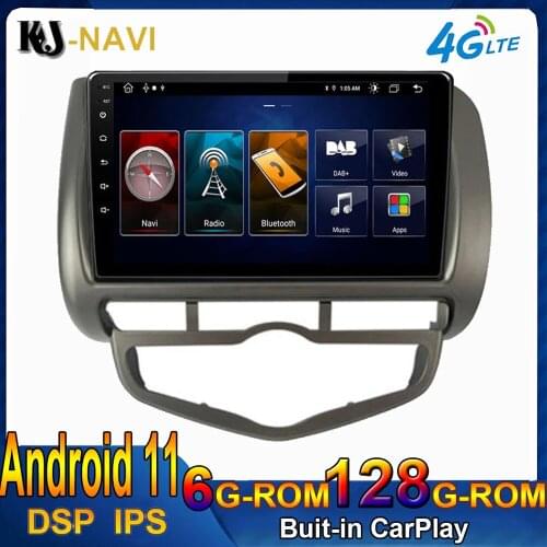 9'' Screen IPS 6+128GB DSP DVD Player 2 din Android 11 4G NET Car Radio Multimedia Video PlayeFor Honda Fit Jazz 2004 -2007