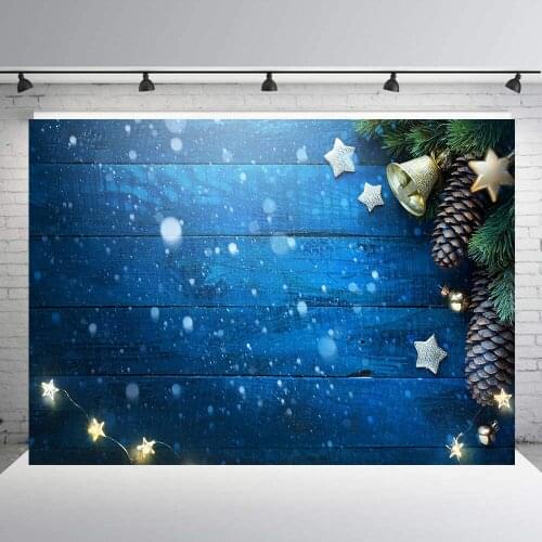 BEIPOTO Christmas Backdrop for photography snowflake on blue wood photo background photo studio props baby picture event B-196