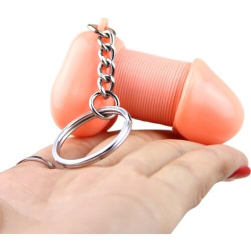 2021 new car keychain male genital key chain sexy dick penis key ring creative funny personality key chain ladies gift
