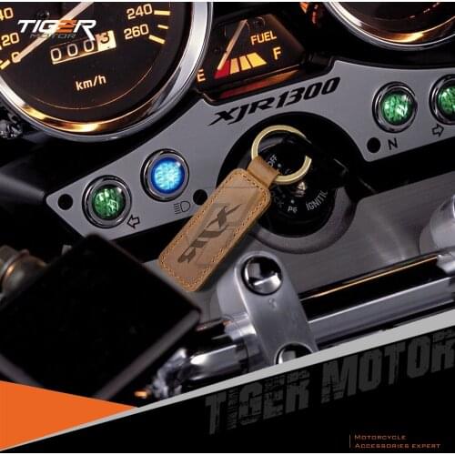 For Yamaha XJR400 XJR1300 XJR 400 1300 Motorcycle Keychain Cowhide Key Ring
