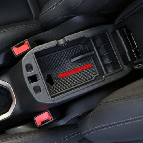 FOAL BURNING Car Central Armrest Box Car Center Console Armrest Box Glove Box Secondary Storage for Jeep Renegade 2015 - 2020