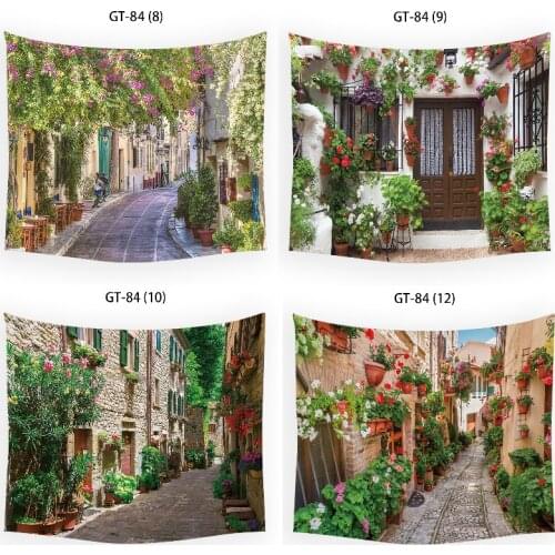 Flower house street boho home decor tapestry anime farmhouse decor kitchen wall tapestry forest tapestry wall hanging tapastry