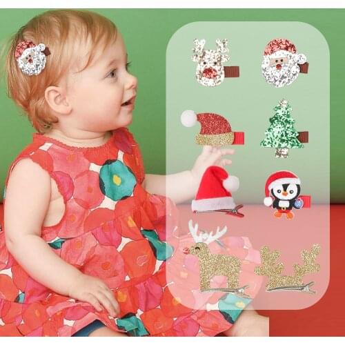 Baby Christmas hairpin Elk Snowman headband hair rope rubber band Christmas newKids accessories hair clips for girls pour fille