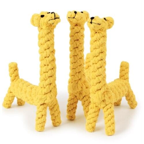Shaped cotton rope - Hand-knitted giraffe shape 21cm pet dog multi-knot wear wear molar toy dog toy small dog