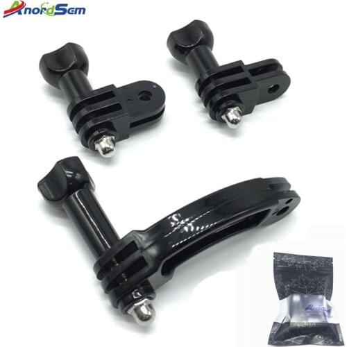 Anordsem Helmet Curved Extension Arm+ Connection Screw Chains Mount for GoPro Hero7 3 3+ 5 6 for SJCAM for Xiaomi Yi 4k Camera