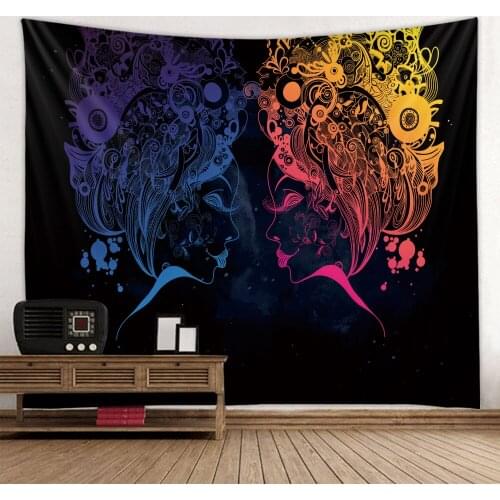 Beautiful girls kissing in the night tapestry wall hangings are comfortable, environmentally friendly, and easy to take care of
