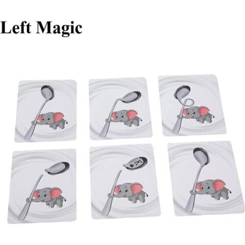 Spoon Cards Set Magic Tricks Special Cards Spoon-Changing Cards Close Up Magic Props Easy Magic Tricks Professional Magic