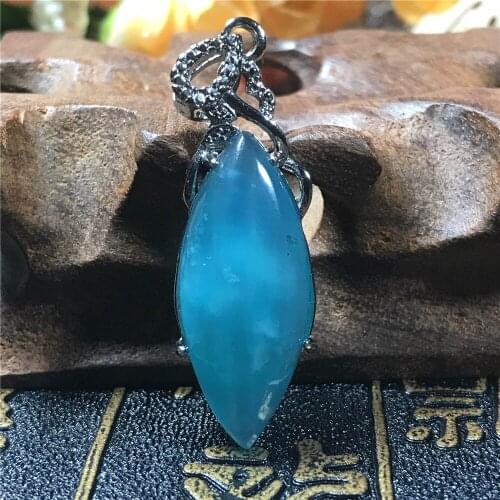 Real Natural Amazonite Pendant Jewelry For Woman Lady Man Crystal Silver 41x13x8mm Beads Mozambique Water Drop Stone AAAAA