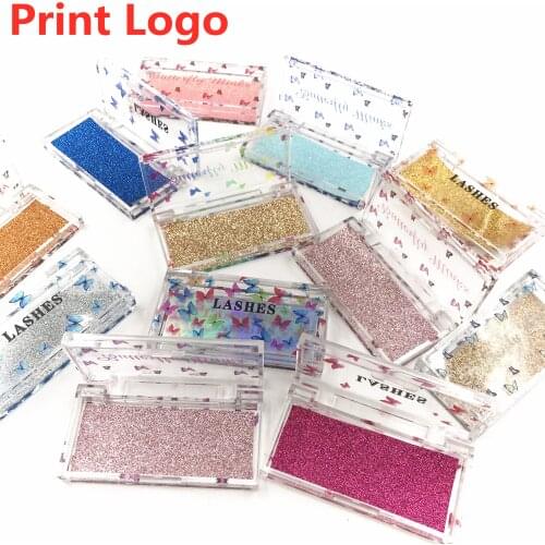 NEW butterfly print Acrylic 25mm False Eyelashes Packaging Box Lash Boxes Fake 3D Mink Lashes Case empty custom logo makeup