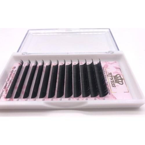 New Flat Ellipse Eyelashes Extension Split Tips Ellipse Shaped Super Soft Silk False Ellipse Lashes
