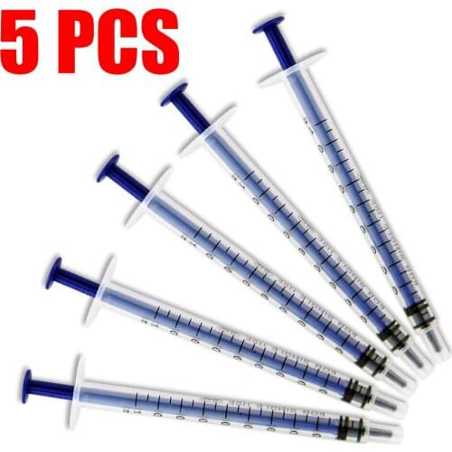 5pcs 1ml one-off Plastic Disposable Injector Syringe For Refilling Measuring Nutrient For Feeding For Mixing Liquids No Needles